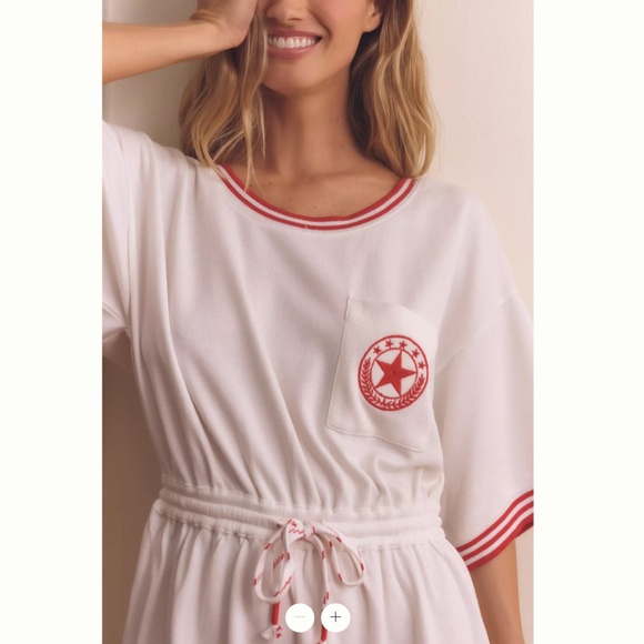 By Anthropologie Short-Sleeve Waffle Knit Romper - Picture 3 of 3